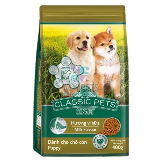 PVN311 - Thức ăn khô/ Hạt Classic puppy hương vị Sữa hạt nhỏ, giúp cún dễ ăn, dễ hấp thụ dành riêng cho chó con gói 400g