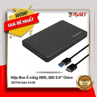 Hộp đựng ổ cứng HDD, SSD BOX Orico 2577U3 SATA 2.5 USB 3.0  - Hàng chính hãng