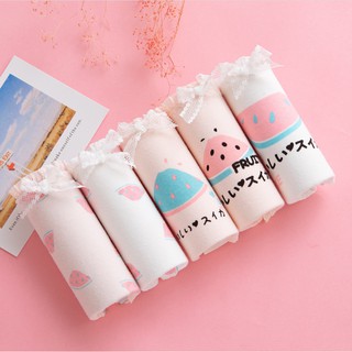 [Cotton nữ Q13] Quần lót cotton nữ in hình dưa hấu Nhật Bản dễ thương thoáng khí thoải mái vận động.
