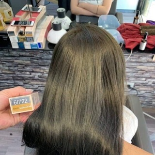 [kèm găng tay+ trợ nhuộm+ lược] Màu nhuộm nâu rêu cực đẹp không cần tẩy