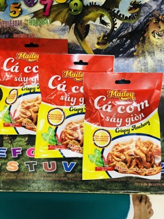 Cá cơm sấy giòn lá chanh .