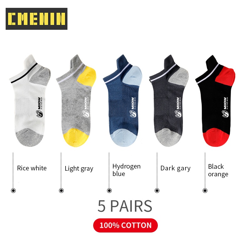 Bộ 5 Đôi Vớ Thể Thao Bằng Cotton Thời Trang Cho Nam MQL1A20068