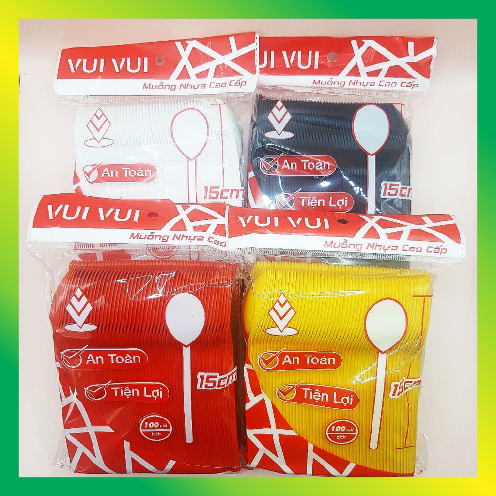 Muỗng nhựa đen cao cấp dùng một lần