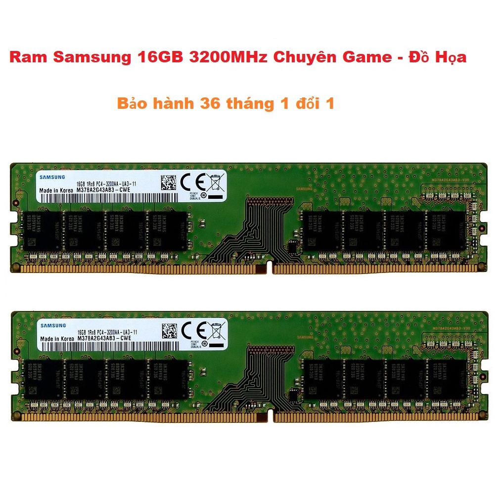 Ram Samsung 16GB DDR4 3200MHz Dùng Cho PC Desktop Máy Tính Để Bàn - Mới Bảo hành 36 tháng