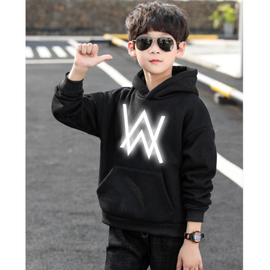 💥 NEW 🎁 Áo Hoodie Trẻ Em In Hình Alan Walker Phản Quang Siêu Đẹp Form Rộng Vải Nỉ Dầy Ấm Phong Cách Ulzzang
