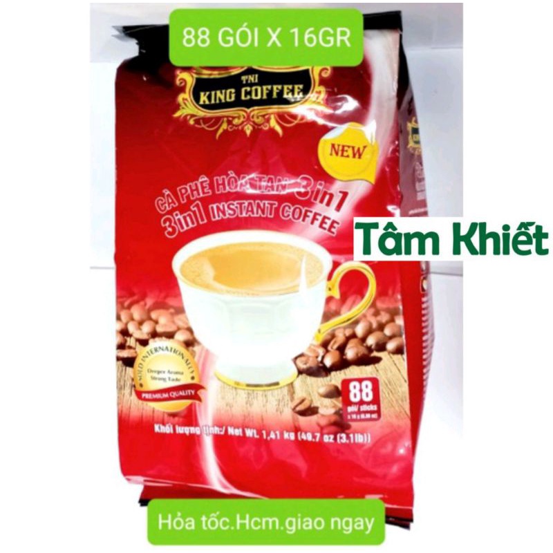88 Gói King Cà Phê Hòa Tan 3in1 Gói 16gr, 10/2024