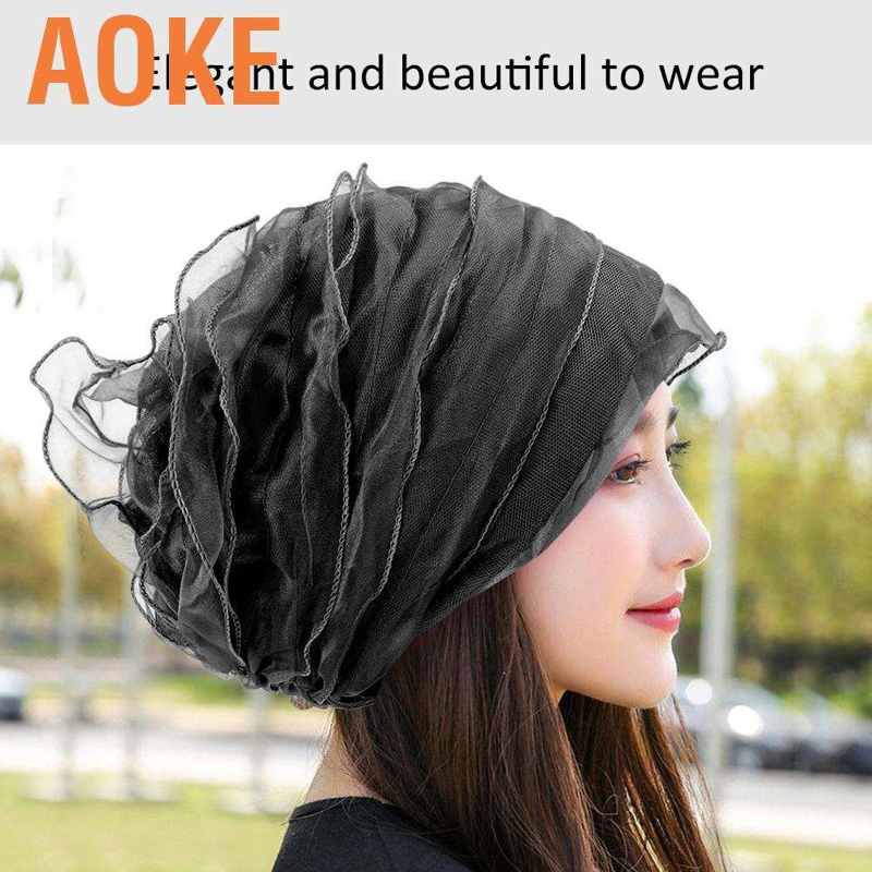 Khăn Turban Quấn Đầu Màu Đen Phong Cách Tôn Giáo Cho Nữ