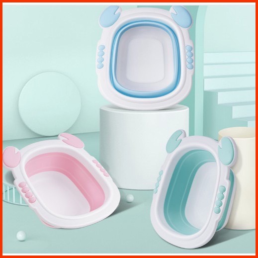 Chậu rửa mặt gấp gọn HANBEI,thau rửa mặt cho bé hình cua chất liệu nhựa PP - ShopBi&amp;MoChi