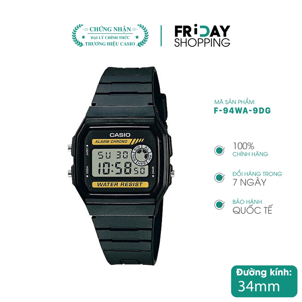 Đồng hồ Casio nam điện tử F-94WA-9HDG chính hãng
