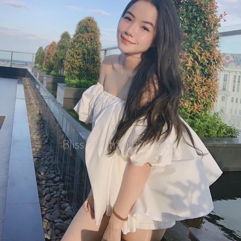 Áo Babydoll Trễ Vai Tay Phồng YUMI2 Áo Kiểu Bánh Bèo Bbd Hot Trend 2022