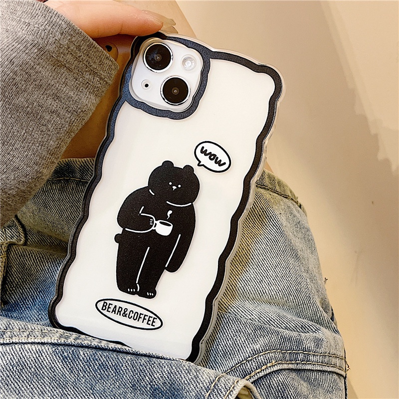 Ốp Điện Thoại Tpu Silicon Hình Gấu Uống Cà Phê Cho Iphone 13Pro 12 xs 11 xr-14