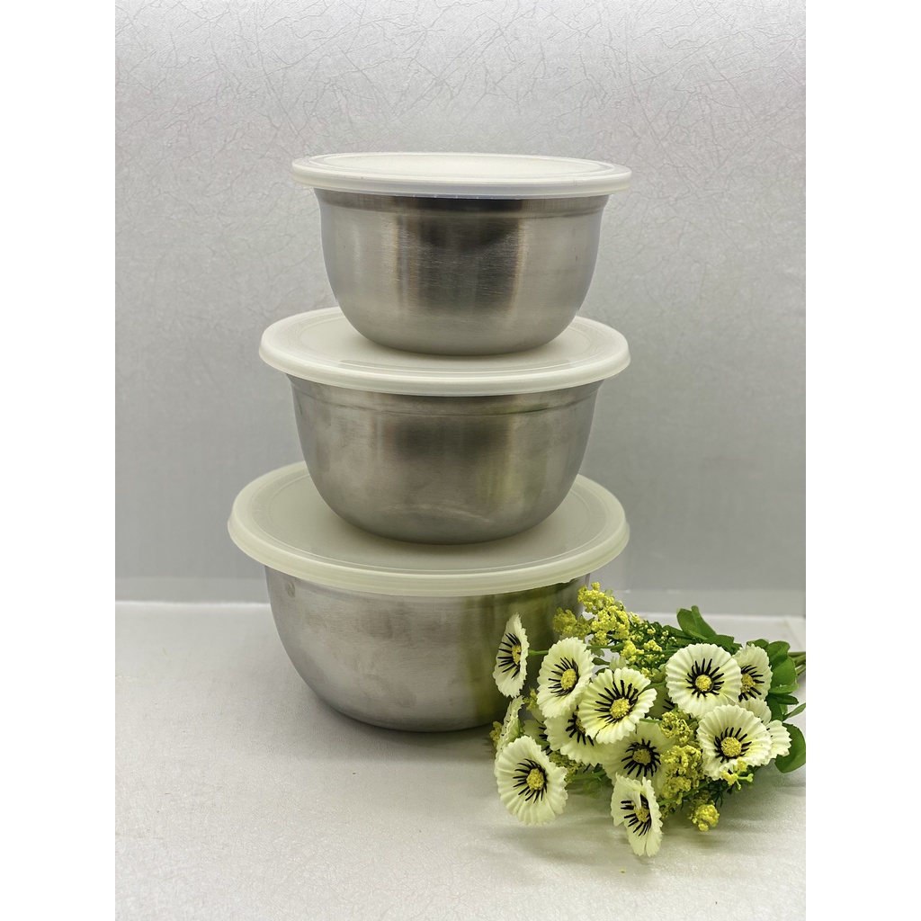 Sét 3 thố inox Ernesto có nắp Hàng Đức mua tại Pháp- Có tách sét