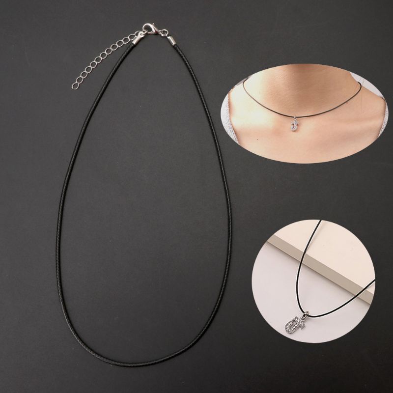 Set 10 Vòng cổ Da Màu Đen Có Khóa Càng Cua Chất Lượng Cao