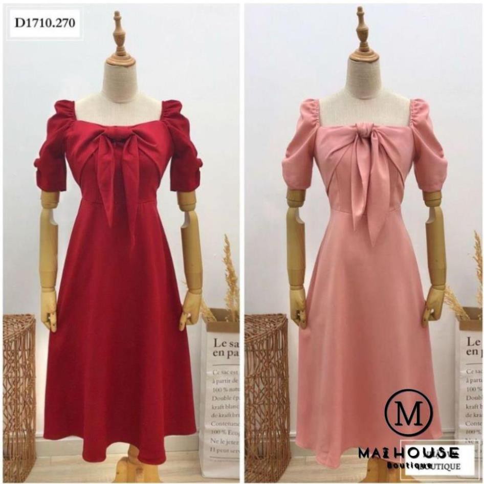 ĐẦM CHÍT EO CỘT NƠ NGỰC - D1710