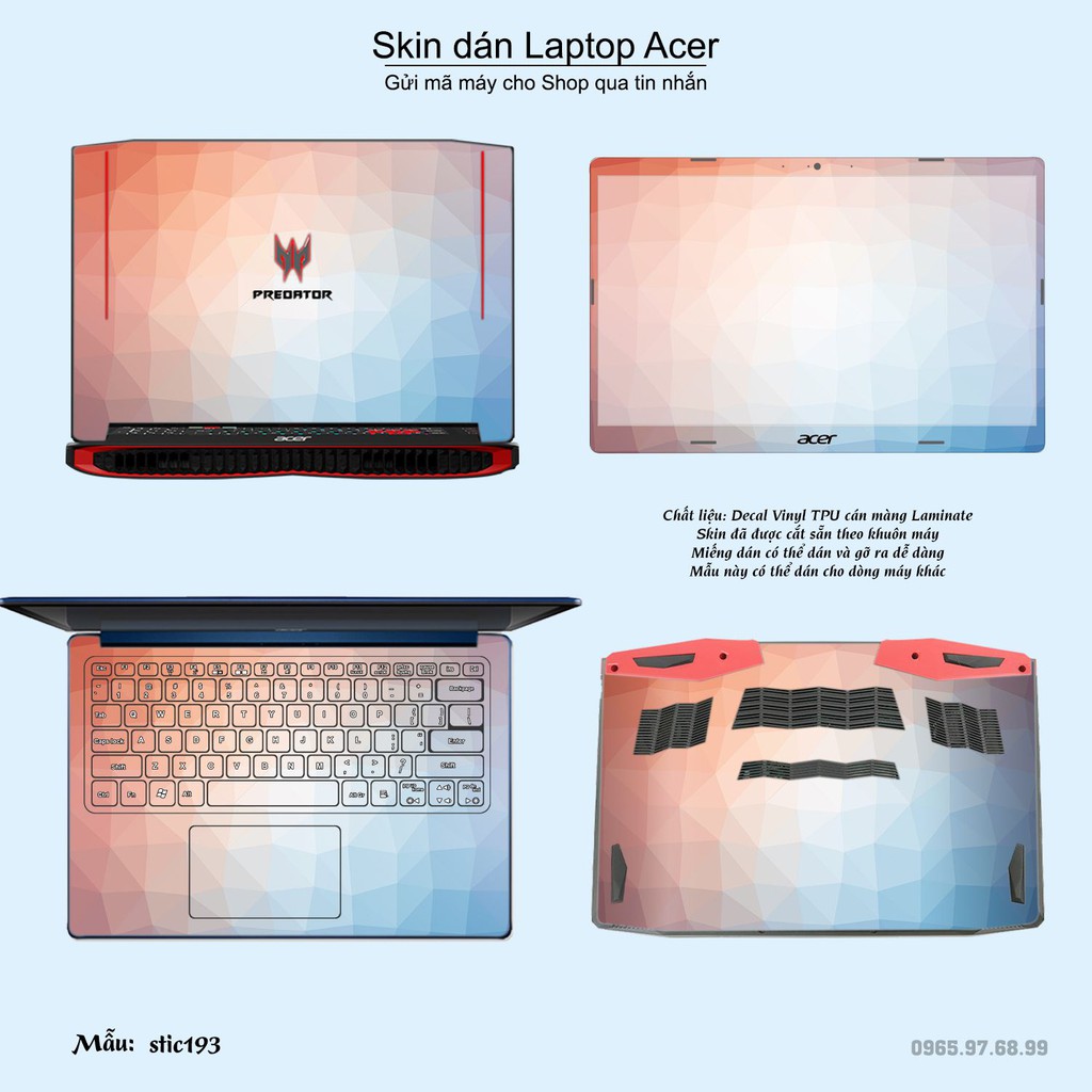 Skin dán Laptop Acer in hình Hoa văn sticker _nhiều mẫu 32 (inbox mã máy cho Shop)