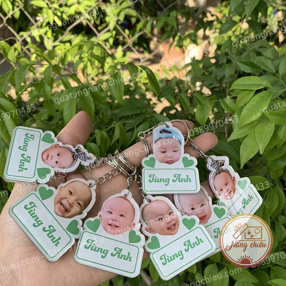 Móc khóa cắt ghép chibi_Móc khóa cho e bé, cho con yêu, cháu yêu_ móc khóa in ảnh giá rẻ