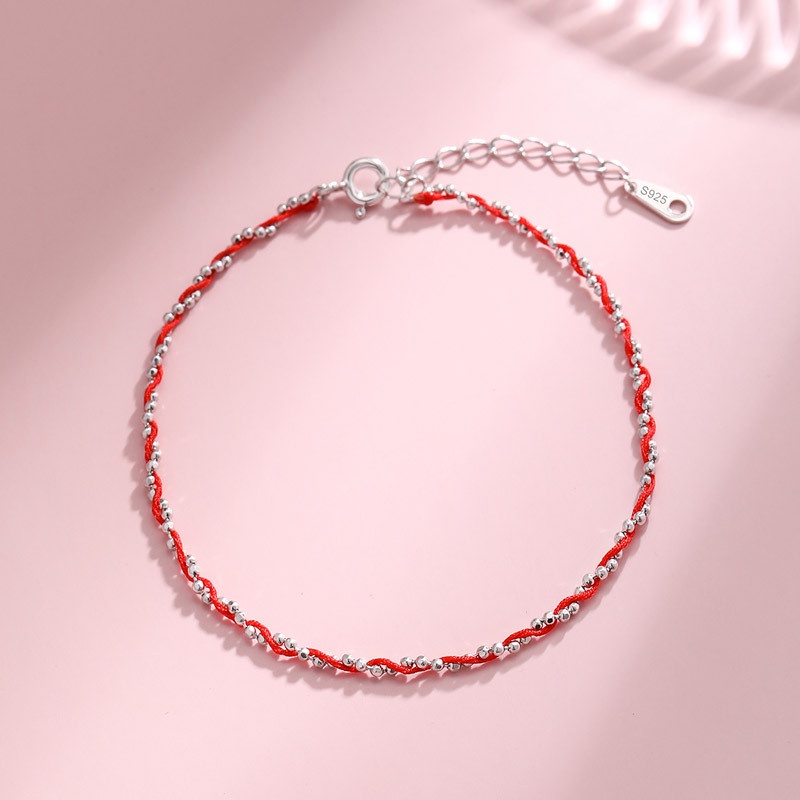 Vòng Tay Dây Bện Màu Đỏ Đen Thời Trang Cho Cặp Đôi