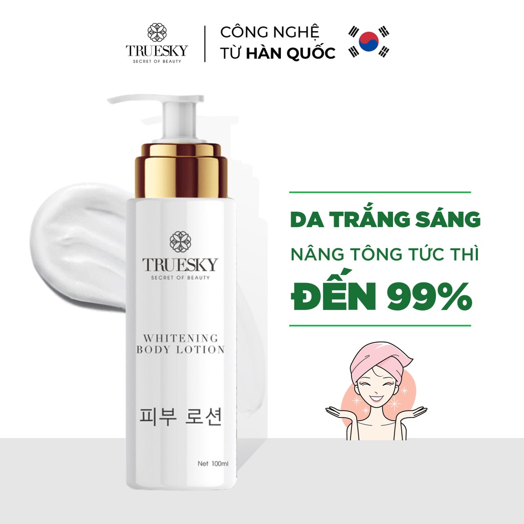 Kem dưỡng trắng da toàn thân Truesky dạng lotion thẩm thấu và dưỡng trắng nhanh 100g - Whitening Body Lotion