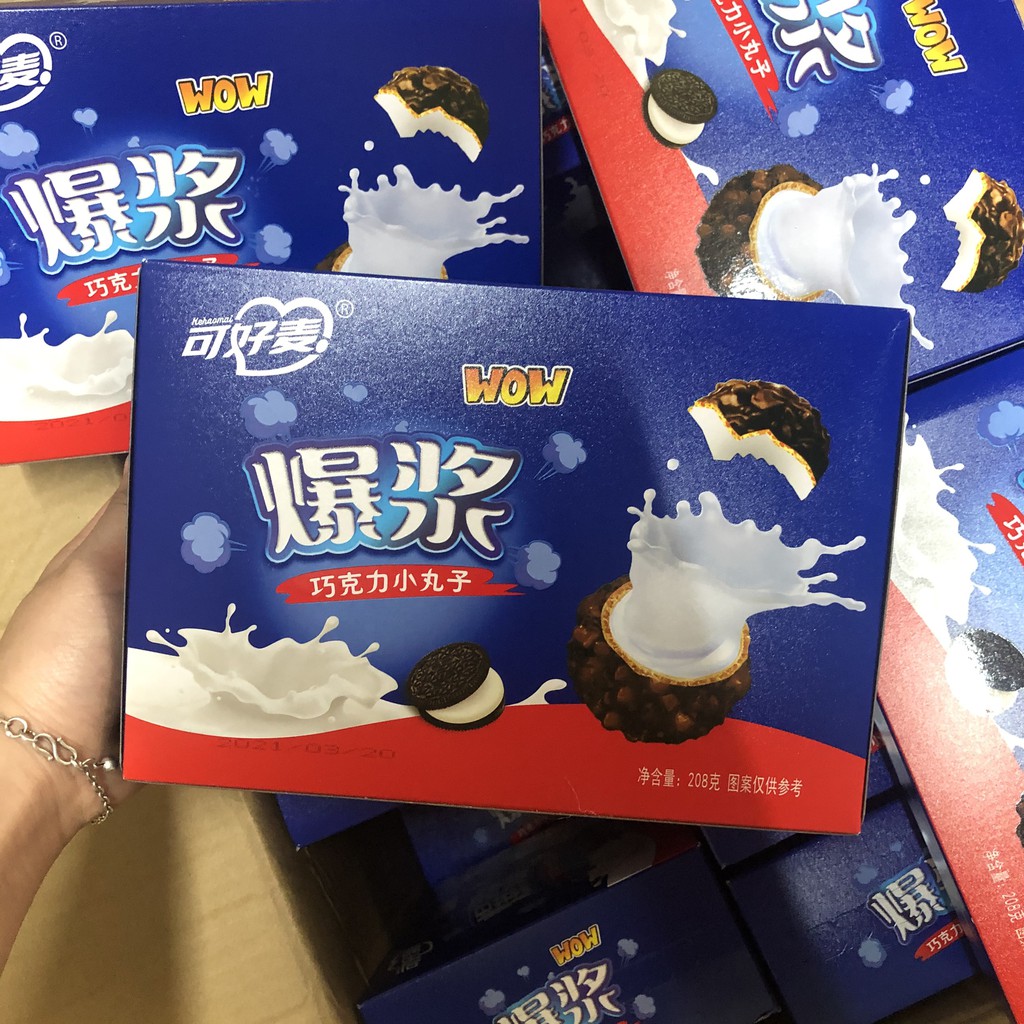 Bánh bi nhân 3 lớp , socola phủ oreo siêu ngon, hot hit socola nhân chảy | BigBuy360 - bigbuy360.vn