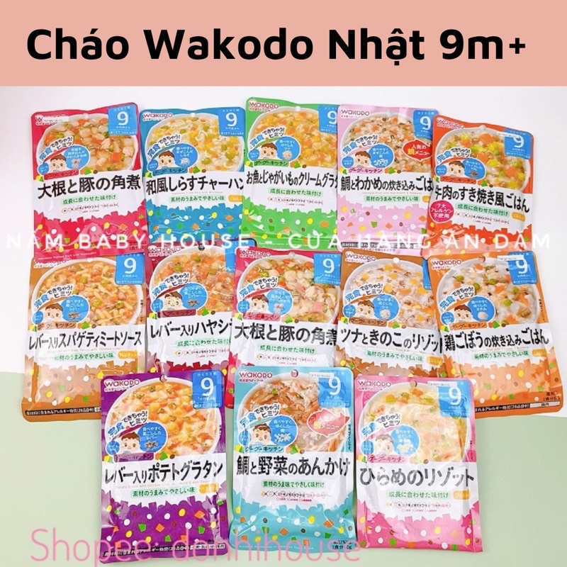 Cháo ăn liền wakodo Nhật Bản 80g dành cho bé ăn dặm từ 9 tháng date mới nhất