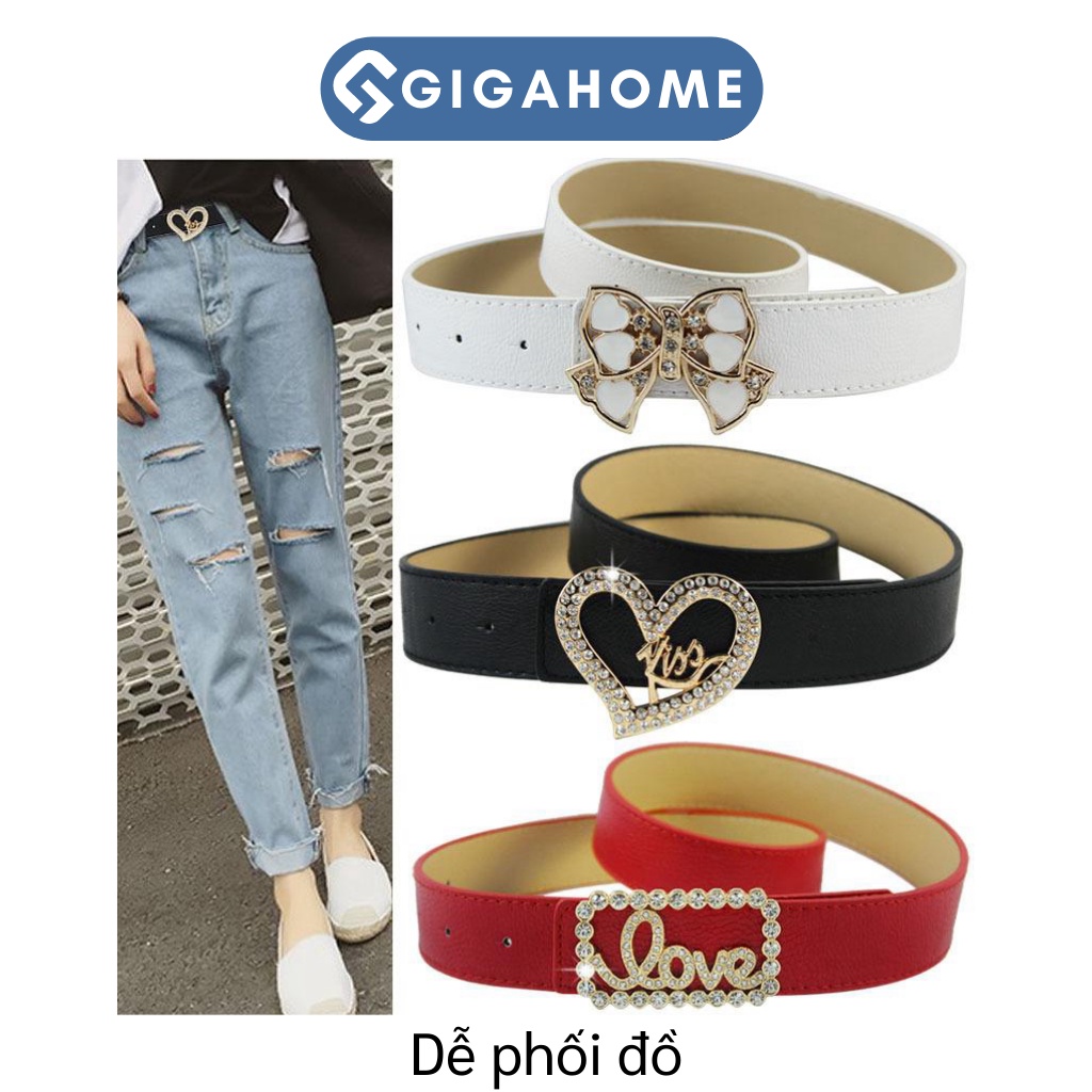 Thắt Lưng Thời Trang Nữ GIGAHOME Chữ Love, Kiss, Nơ 7695
