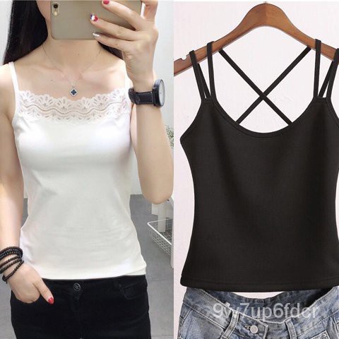 Dây Đeo Nhỏ Áo Vest Nữ Cotton Màu Mỏng Mỏng Hàn Quốc Hoang Dã Bên Trong Và Bên Ngoài Mặc Ngủ Áo Áo Sơ Mi