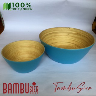 Chậu ngâm chân + chậu ngâm tay cho tiệm Spa, Nail chất liệu 100% tre tự nhiên [ELMAU / Xanh Lam]