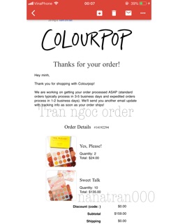 Bảng mắt Colourpop Sweet Talk ( Nhận order mess riêng )