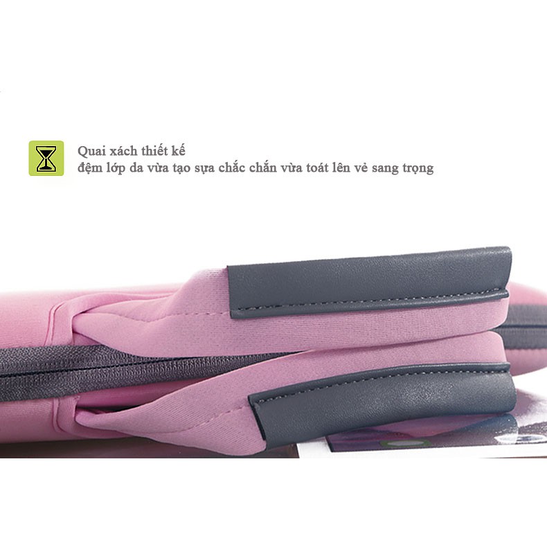 Túi laptop đeo vai Cartinoe Sleeves Breath Simplicity 12" màu hồng hot