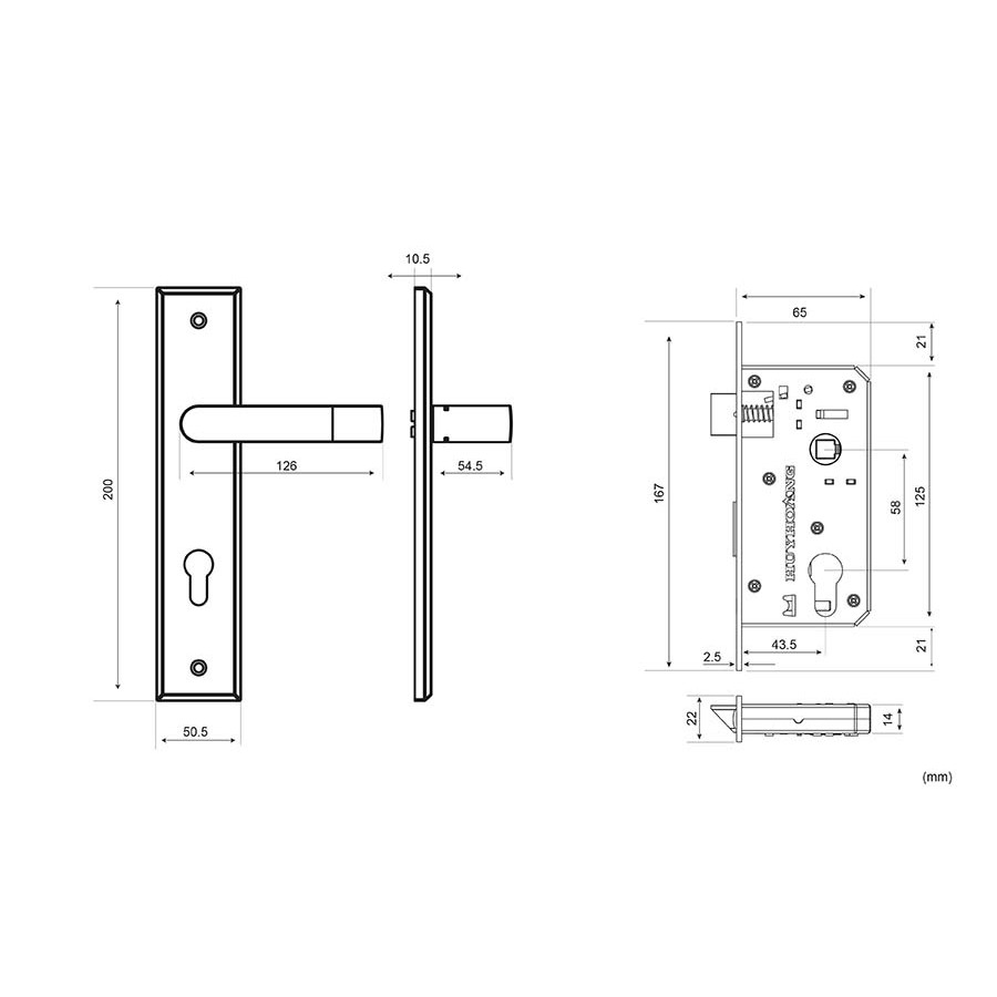 KHÓA TAY GẠT PHÒNG HUY HOÀNG 5810 SS INOX 304