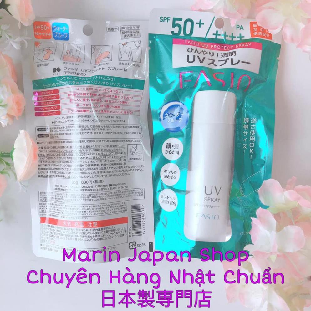 (Sale 350k --&gt;&gt; 210k) Xịt chống nắng cao cấp Fasio Kose Nhật Bản SPF50+ , PA++++