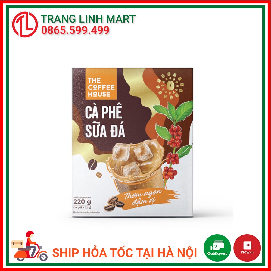 The Coffee House Cà Phê Sữa Đá 10 gói x 22g/ Cà phê sữa đá The Coffee House hộp 220g