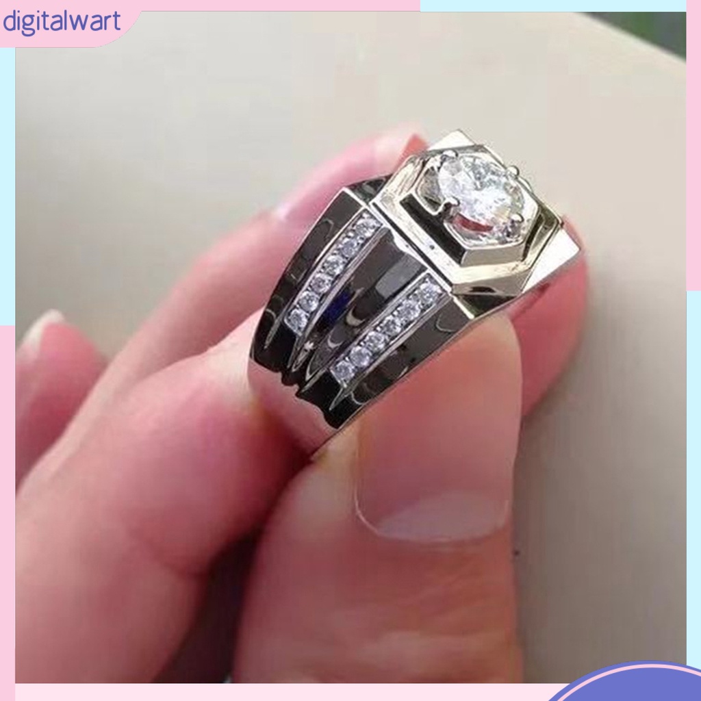 Nhẫn hợp kim đính đá kiểu dáng thời trang sang trọng dành cho nam