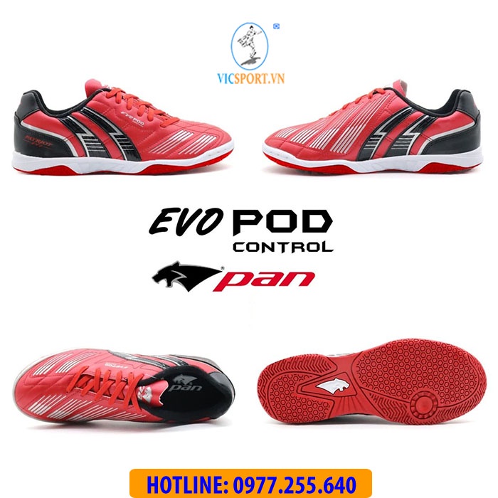 (Tặng Túi Đựng + Vớ) Giày Đá Bóng Pan Thái ĐẾ IC EVO POD CONTROL (Chính Hãng) - Vicsport