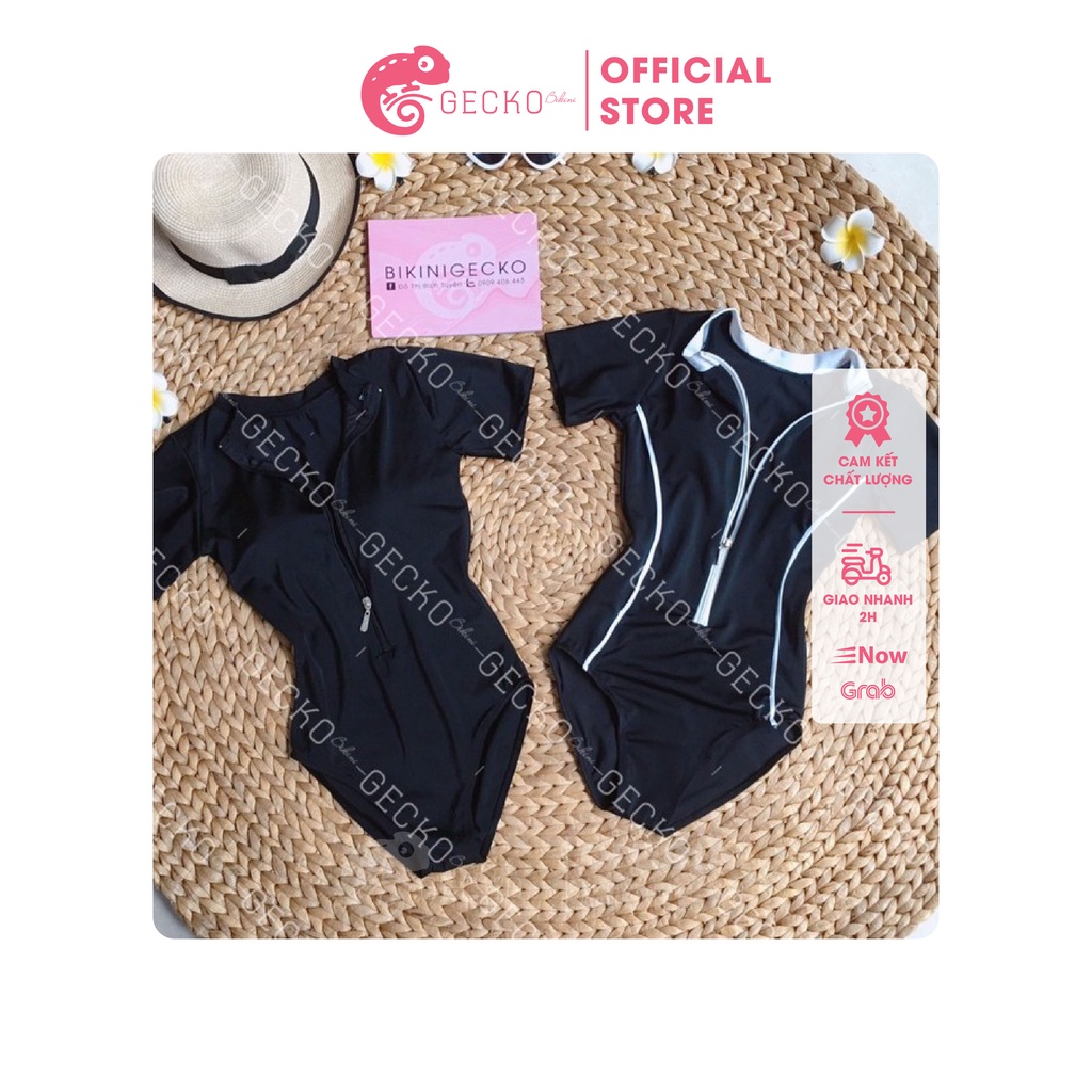 Bikini Đồ Bơi 1 Mảnh Body Suit Đen Khoá Kéo GK0109 (Ảnh Thật)
