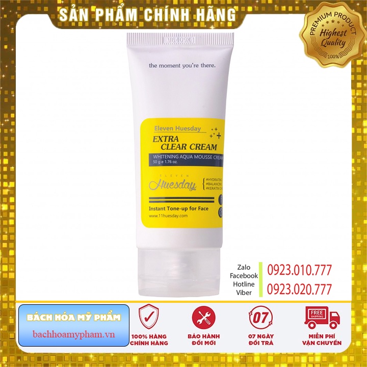 Kem Extra Clear Cream Huesday Dưỡng Ẩm Làm Trắng - Hàng chính hãng Korea