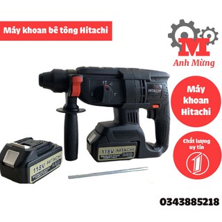 Máy khoan bê tông Hitachi 2pin 118v - Tiện lợi , thiết kế nhỏ gọn.