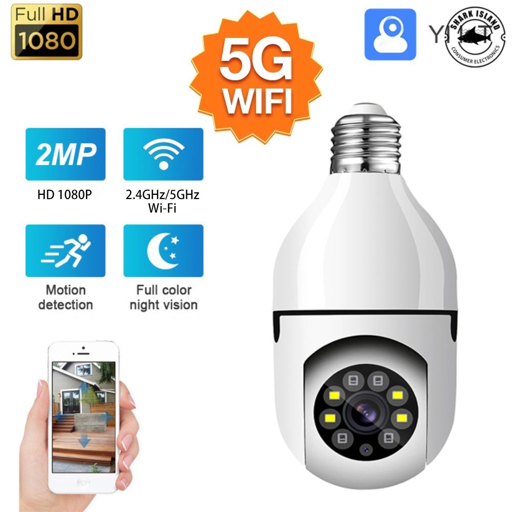 Có sẵn 5G Wifi Ánh Sáng Bóng Đèn Giám Sát Máy Ảnh Tầm Nhìn Ban Đêm Đầy Đủ Màu Sắc Tự Động Theo Dõi Con Người 4X Zoom Kỹ Thuật Số Video An Ninh màn hình Cam E27 ELLE
