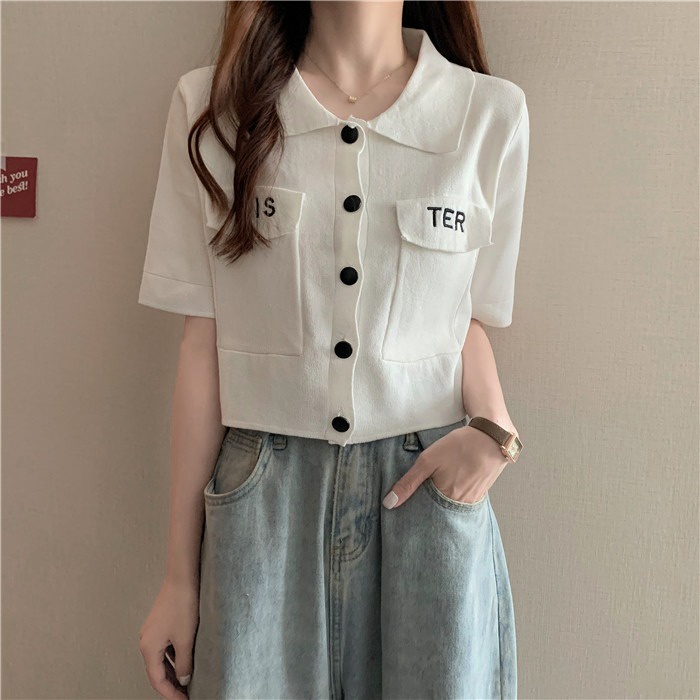 Áo Thun Tay Ngắn Cổ Búp Bê Thời Trang Mùa Hè 2022 Phong Cách Mới Cho Nữ