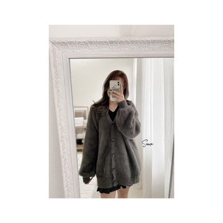 Khoác len lông mềm 3 màu (Đen/Ghi/Be)
