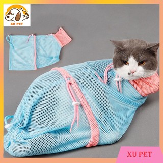 Túi Lưới Đa Năng Giúp Tắm Và Vệ Sinh Cho Mèo ( Cắt Móng, Vệ Sinh Tai, Tắm,.. ) - Kích Thước 33x62cm