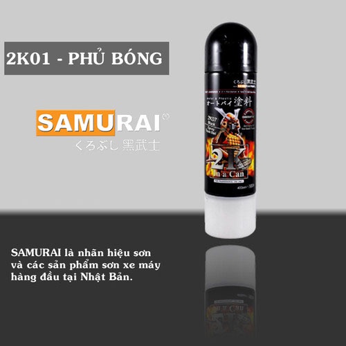 Sơn Samurai phủ bóng 2K01 trong suốt chính hãng, sơn xịt phủ bóng dàn áo xe máy chống nứt nẻ, kháng xăng