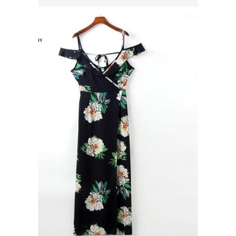 Đầm Maxi Chiffon Hở Lưng Xẻ Tà Quyến Rũ