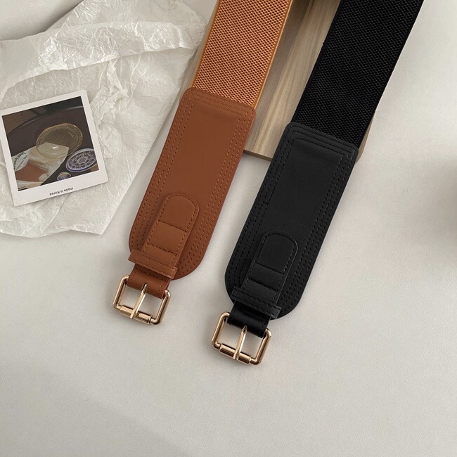 Đai váy bản to basic dạng gài lỗ phối đầm, belt vest cá tính 6cm DV094 - Thắt Lưng Giá Tốt