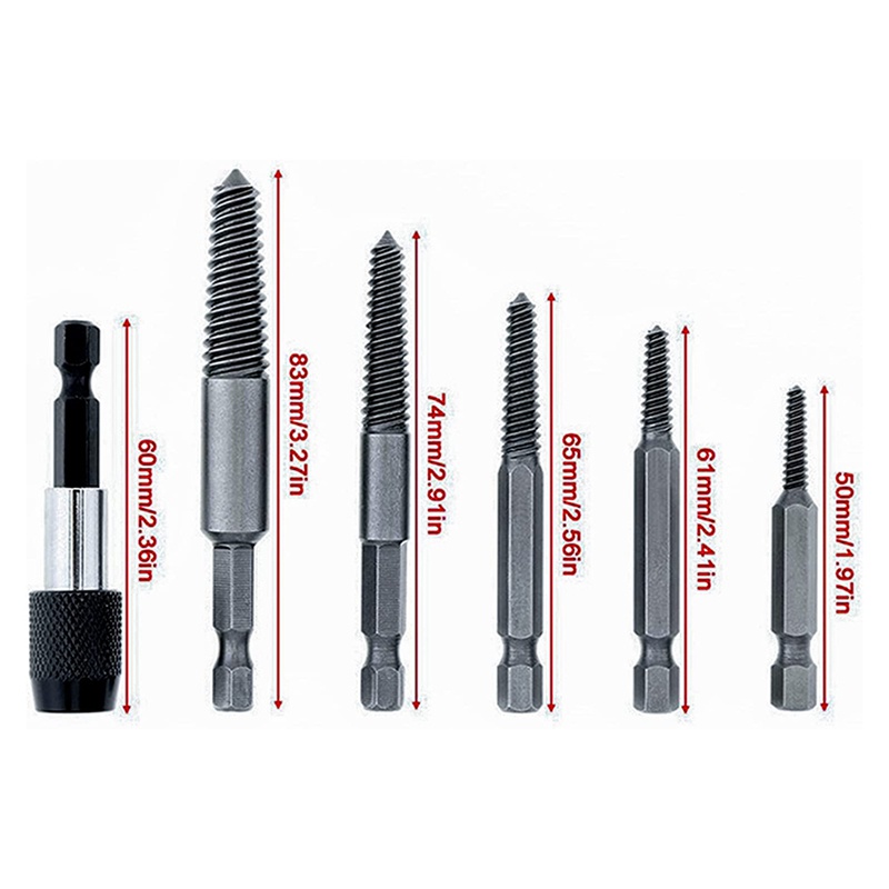 Bộ 6 Đầu Mũi Khoan Và Đinh Vít Bị Hỏng 1 / 4 Tháo Gỡ Nhanh Tiện Lợi