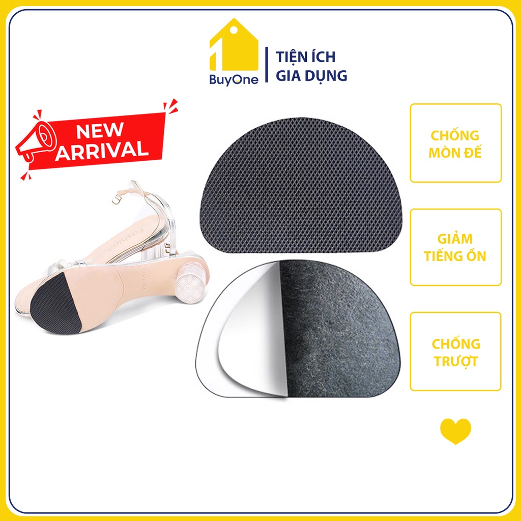 Cặp miếng dán đế giày chống trơn trượt, mòn đế dùng cho nam và nữ, cao su tiện lợi tự dính chất lượng cao - BOPK270