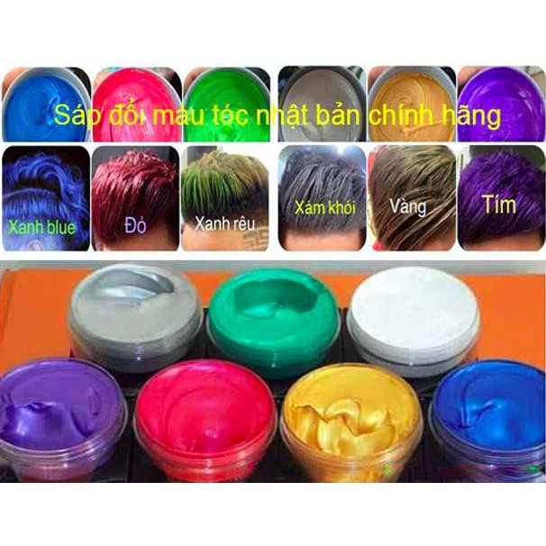 Sáp Vuốt Nhuộm Tóc Đổi Màu Tạm Thời ASH Mud 8 Màu 100ml Chính Hãng-