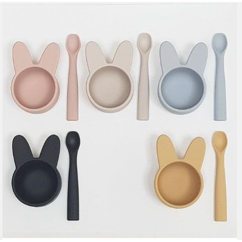 Set Bát Thìa Ăn Dặm Hàn Quốc ROCOU ♥️ Chất liệu silicon cao cấp