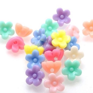 Gói 10-50gam hạt nhựa hoa 5 cánh đế nhọn 6x10mm