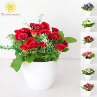 Chậu Hoa Hồng Giả Trang Trí Trong Nhà